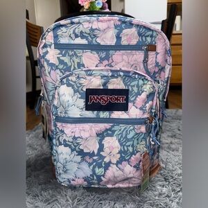 New Jansport Faded Elemental Tapestry Blue Cool Student Backpack XL